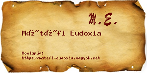 Mátéfi Eudoxia névjegykártya